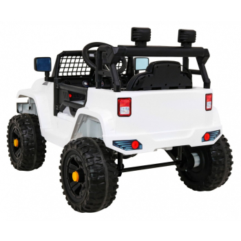 Autko Jeep Dark Night na akumulator dla dzieci Biały + Wolny Start + EVA + Audio LED